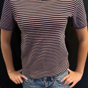 Striped Navy and White Women's Top